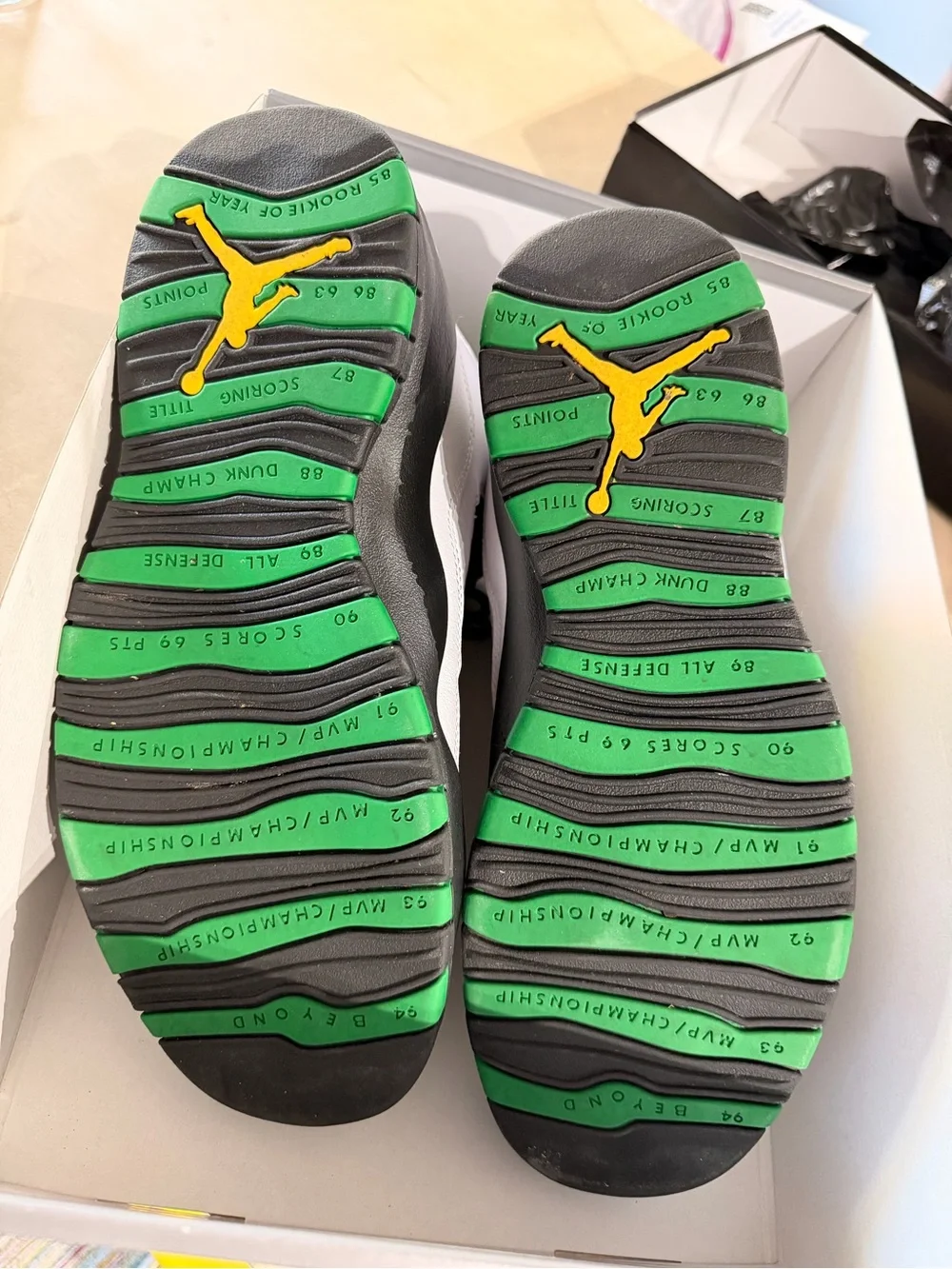 Nike Green and Black Athletic Shoe Interior